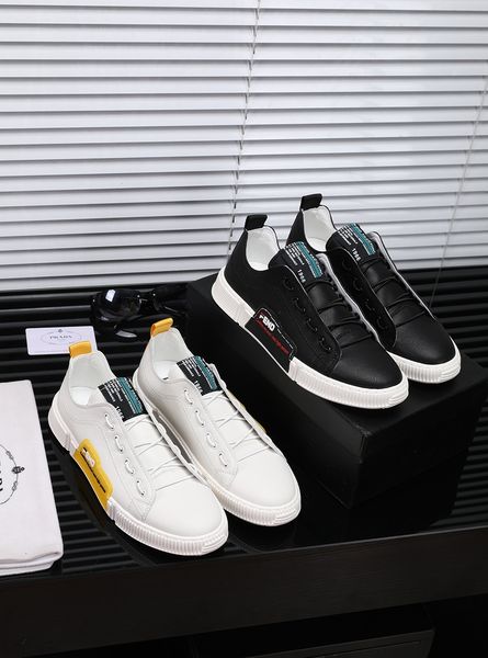 

new style luxury men's casual sports shoes fashion design brand platform lace-up men's shoes classic retro black and white two col