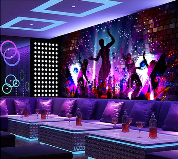 Murais 3D papel de parede para sala de estar Madden Dance Dance Sonho Legal Bar KTV Parede Decorativa