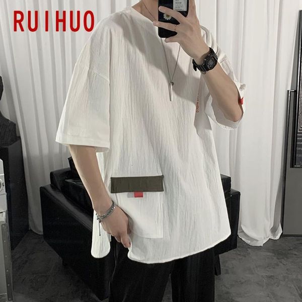

ruihuo 2020 новй коѬокий Ѭђкав ђболки мђжин енника мђжкой лео лопок tshirt мђж, White;black