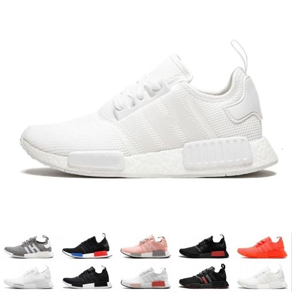 

nmd r1 primeknit кроссовки мужчины женщины тройной черный белый og классический трехцветный серый oreo япония красный моды спортивные кроссо
