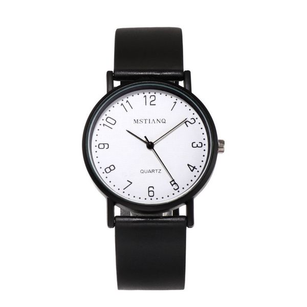 

female women quartz wristwatch retro leisure simple bracelet thin watches classic black pvc band couple watch, Slivery;brown