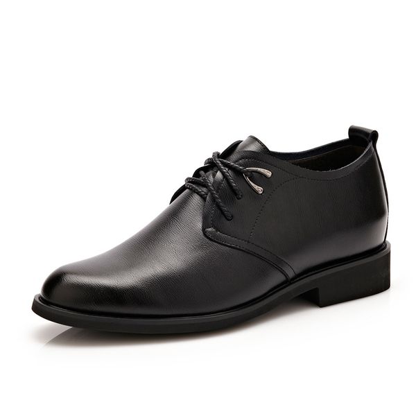 

men leather shoes men spring genuine leather social brand office fashion formal shoes #ms8116111, Black