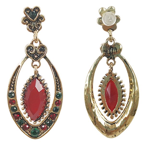 

wholesale-bohemian antique silver-plated fashion earrings female jewelry european and american leaves tassels pendant round earrings, Golden