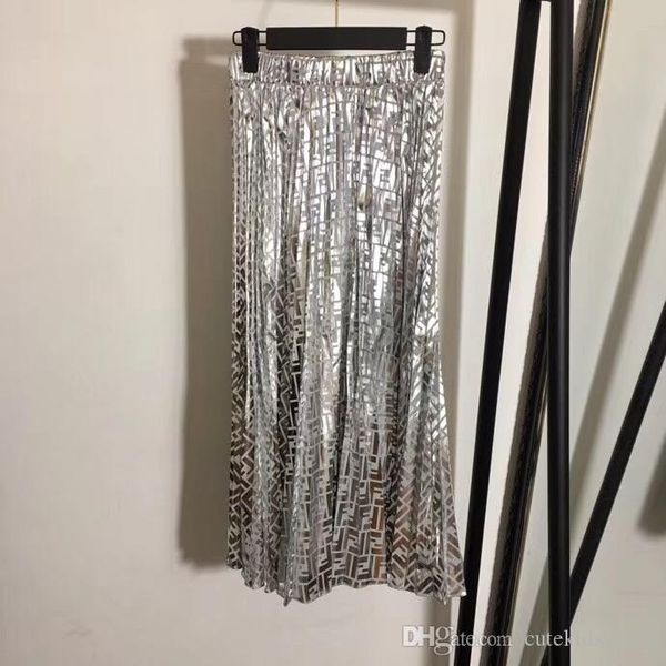 

женщины старинные письмо юбка высокого класса пользовательские девушки длинная юбка летняя взлетно-посадочная полоса плиссированная юбка, Black