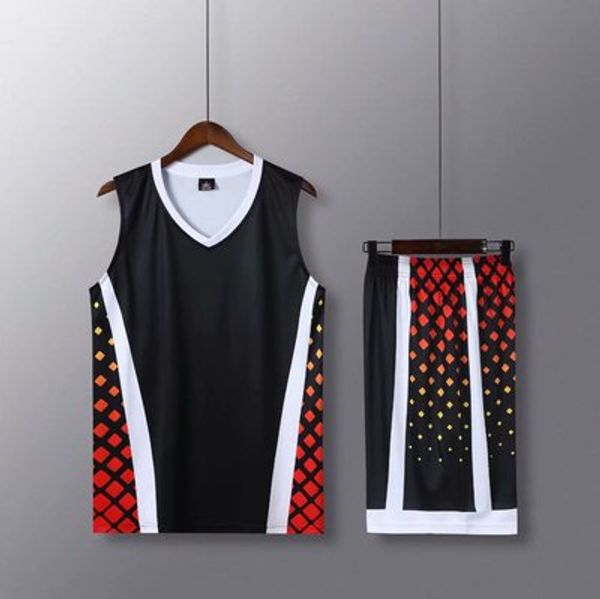 

2020 beige ncaa customized 2019 personality men basketball training jersey set blank college tracksuits jerseys, Black;red