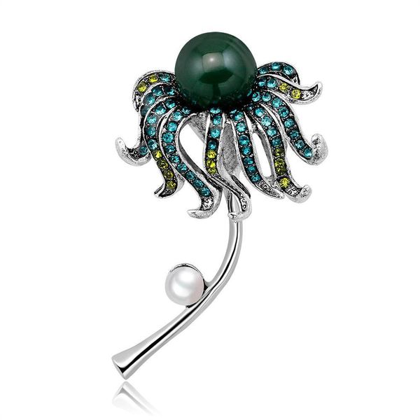 

европейская и американские моды pin ювелирного красивые цветы инкрустированный с алмазной pin в качестве подарка для девушки, Gray