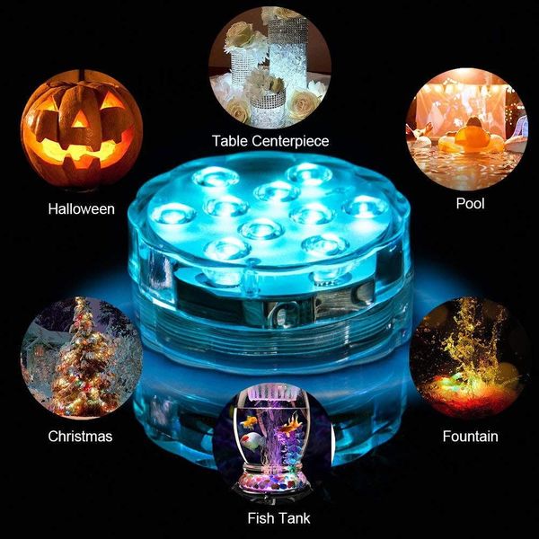 

светодиодный пульт дистанционного управления rgb dive light работа батареи подводный свет открытый ваза чаша garden party украшения night li