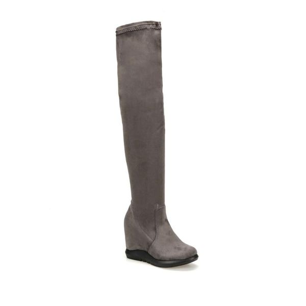 

flo ege77z gray suede women 's boots butigo, Black