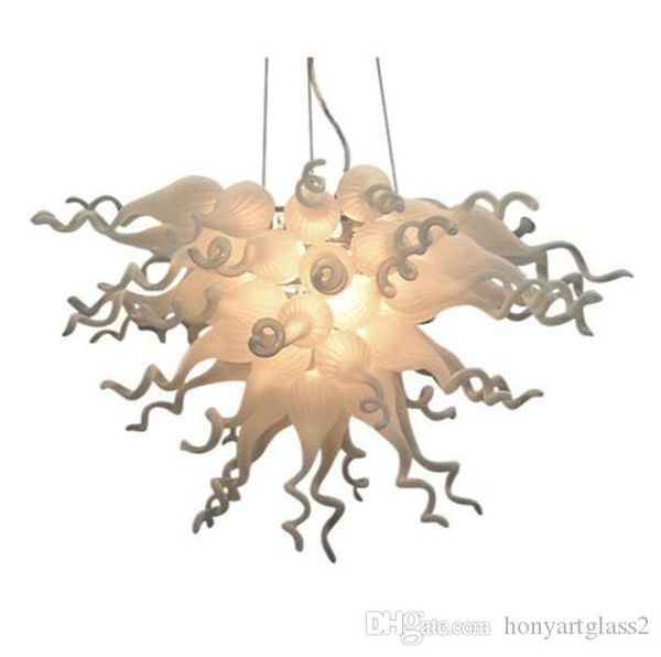 

italian elegant style hand blown murano glass chandelier lamps in milky white color urban design for table decoration