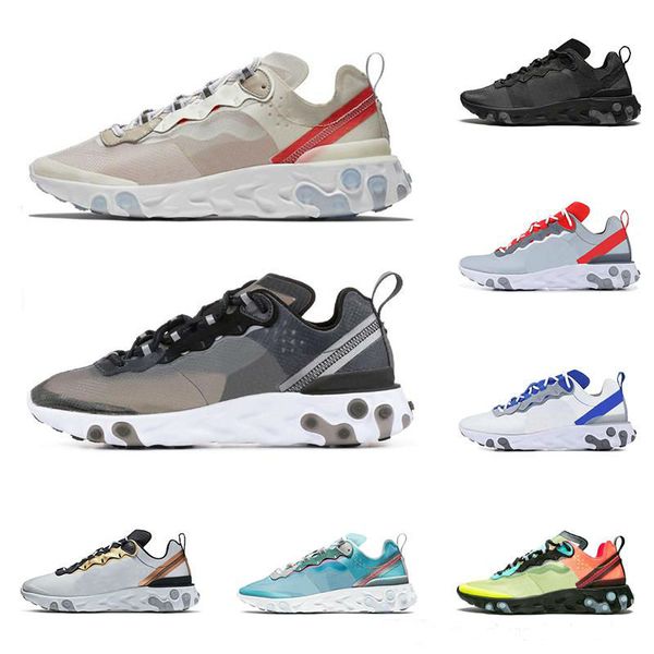 

2019 react element running shoes for men women light bone triple black white royal solar red mens trainers sports sneaker runner