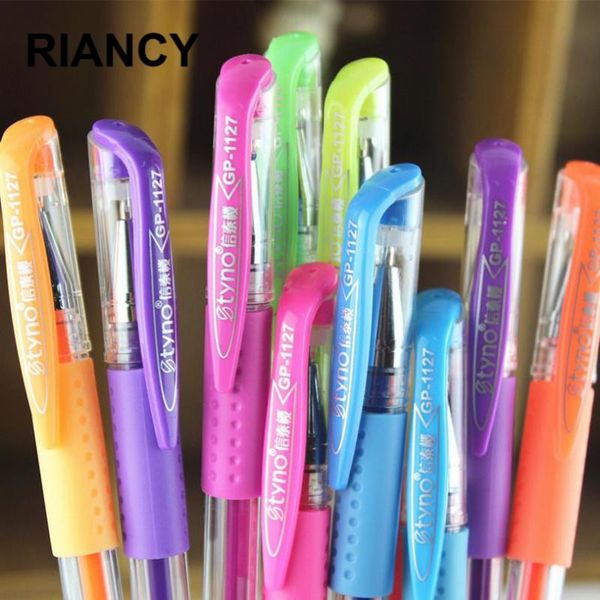 

6/12pcs set colorful gel pen set glitter pens cute pen for kids gift sketching painting drawing kawaii school supplies 04106