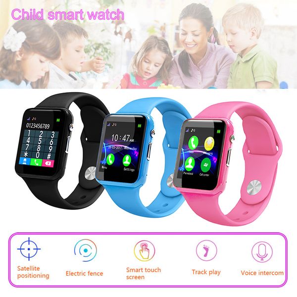 

children smartwatch pedometer sleep monitor dial call 0.3 camera kids smart watch phone support sim card tf card anti-lost sos, Slivery;brown