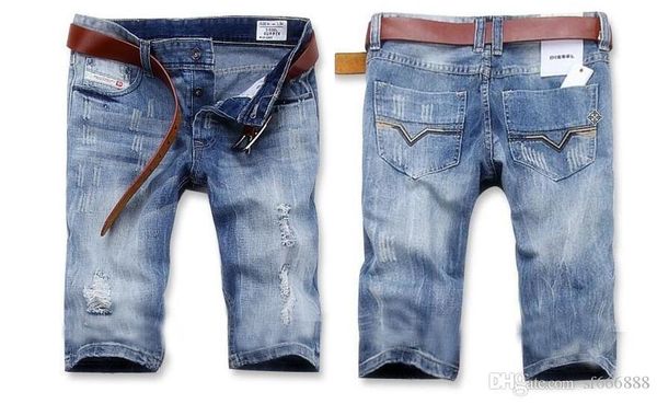 

2019, the new brand of fashion european and american summer denim shorts for men casual jeans d1119, Blue