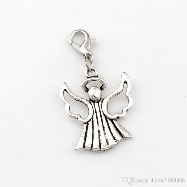 

100шт античного silver angel floating lobster застежки религия шарм шарики шарма браслет ювелирных изделия diy 21.2x40mm a-497b, Bronze;silver