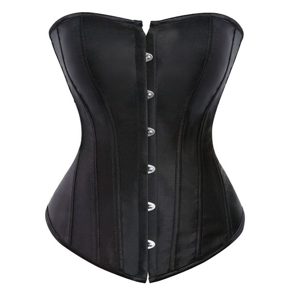 

women corset slim burlesque satin body shaper strapless overbust plus size corset and bustier, Black;white