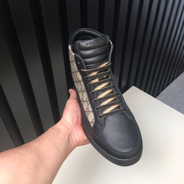 

w37new limited edition french series high-end men s casual shoes, men s boots fashion sports shoes, original shoebox delivery 38-44, Black