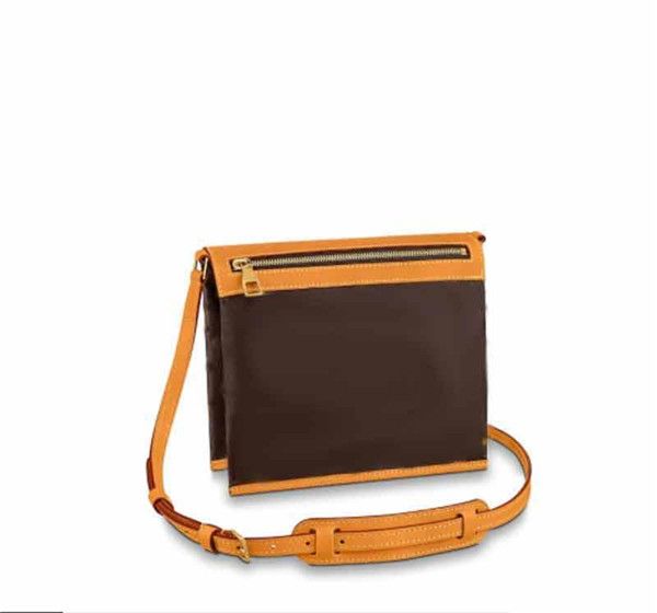 

fashion two color postman bag composed of two zipper handbags connected by mountaineering style hooks on the side can be used as a wallet