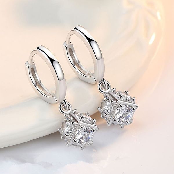 

100% s925 sterling silver earring zircon pendants earring woman's accessories
