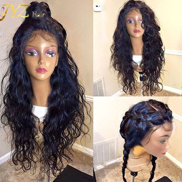 

medium brown color swiss lace natural wave glueless 360 full lace human hair wigs pre plucked with natural hairline brazilian remy hair, Black;brown