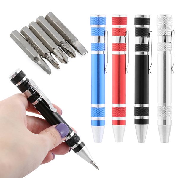 

multifunction 8 in 1 mini aluminum precision pen screw driver screwdriver set repair tools kit for cell phone hand tool set