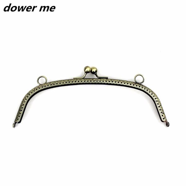 

1 piece 20cm antique bronze arch metal purse frame handle for clutch bag handbag accessories making kiss clasp bag accessory, Black