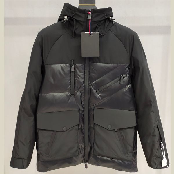 

19fw hooded jacket down jacket pocket coat couple winter warm outerwear zipper fa hion men women couple treet black hfhlyrf012