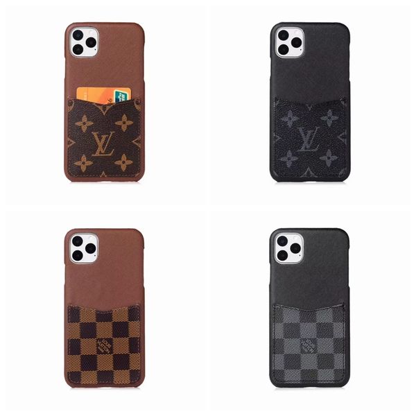 

luxury official designer leather phone back cover for iphone 11 pro max x xs max xr with card case for iphone 6 6s 7 8 plus goophone x a05