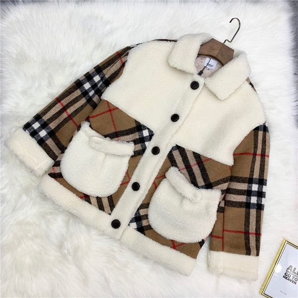 

19fw new luxurious brands design bbr plaid lattice fleece warm sweater hoodies coat men women outdoor streetwear sweatshirt jackets, Blue;black