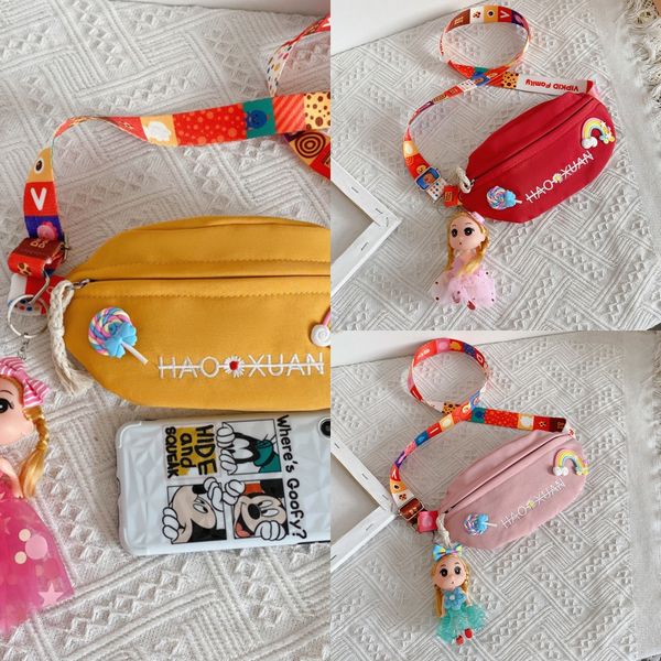 

lbinq cute er tong bao er tong bao children's doll children's 2020 girls cross chest candy color barbie doll hanging bag canvas sm