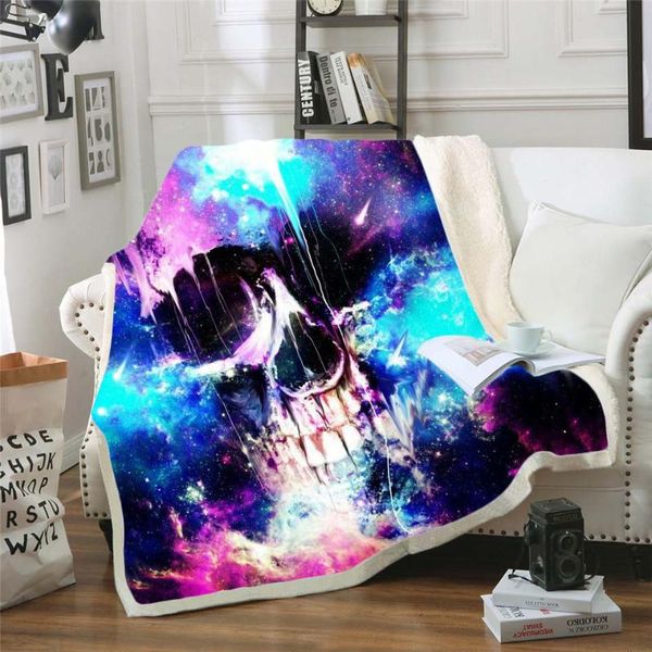 

bedding outlet skull plush blanket sherpa blanket gothic bedding black white mystic bed for boy mantas de cama style-001