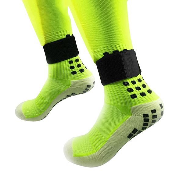 

outdoor sports protective gear ankle support football socks leggings guards guards calf fixed belt pair, Blue;black