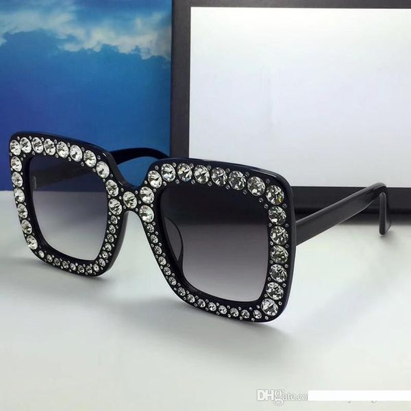

0148 sunglasses for women limited edition sparkling diamond designer frame popular uv protection sunglasses fashion summer style, White;black