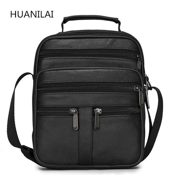 

huanilai men genuine leather bags messenger bag men shoulder bag crossbody bags black retro multifunction handbags ty008 t200113