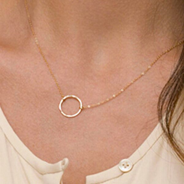 

special offer cool fashion simple circle necklace xl152, Silver