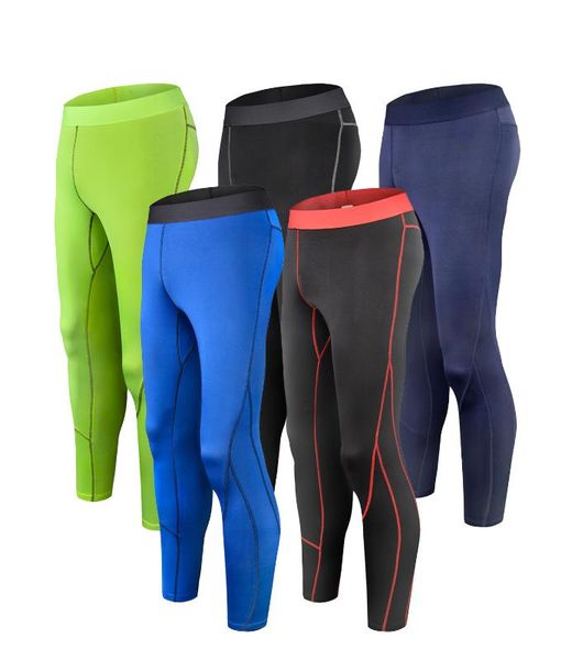 

gym men compression pant running tights fitness pants gym yoga trousers crossfit jogger leggings sportswear jogging pants, Black;blue