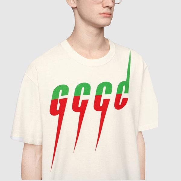 

19 logo lightning printing tee ummer made in italy fa hion men beige color cotton t hirt ca ual women tee t hirt hfl tx403