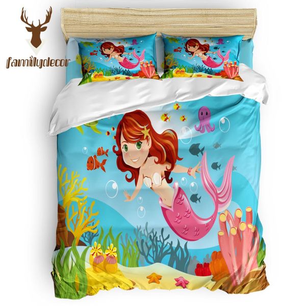 

familydecor dhl mermaid 4 pcs comforter cover set machine washable comforter sets christmas day beautiful toddler