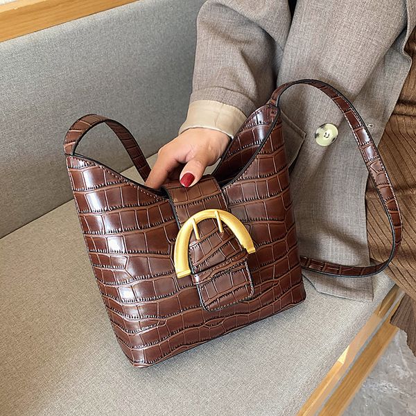 

vintage stone pattern leather bucket bags for women 2019 small solid color crossbody bag female shoulder messenger bag handbags