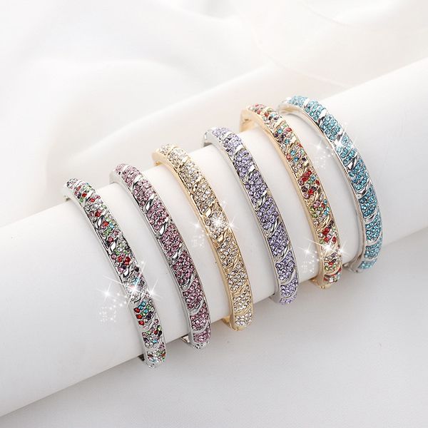 

new fashion colour crystal bracelets for women accessories brand jewelry silver woman bracelet and bangles charming bracelets ba, Black