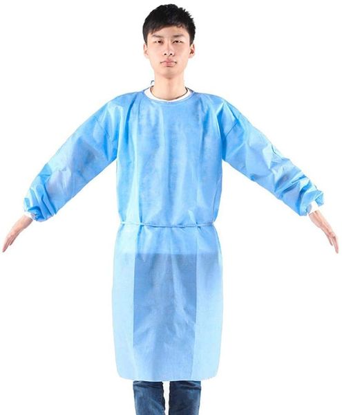 

isolation gowns disposable protective coverall clothing protection suit anti splash particles for surgical,beauty salon,pet store 2 colors