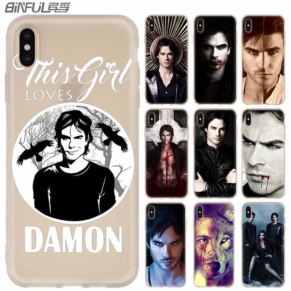

phone cases luxury silicone soft cover for iphone xi r 2019 x xs max xr 6 6s 7 8 plus 5 4s se coque vampire diaries damon ian somerhalder