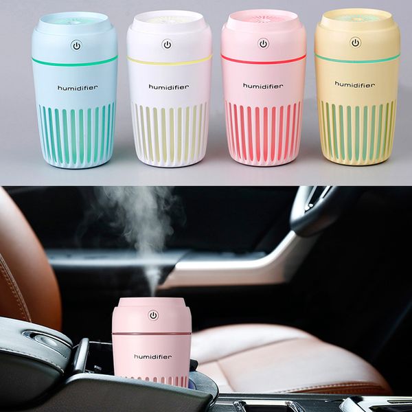 

car air freshener space cup humidifier usb 300ml mini ultrasonic essential oil diffuser led air purifier mist maker office home