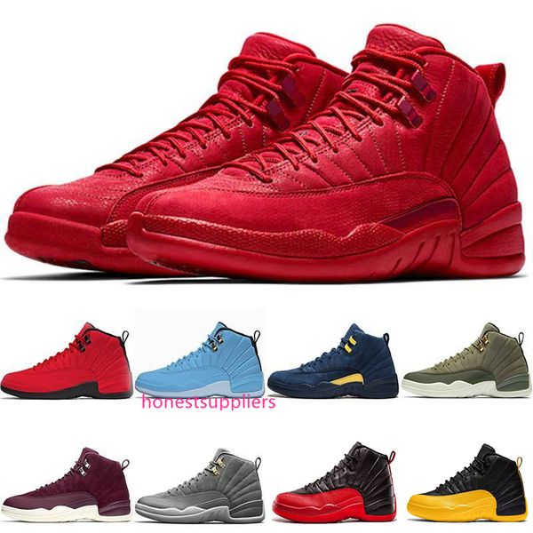 

12s winterized wntr red mens basketball shoes the master flu game taxi 12 men sport sneakers designer trainers
