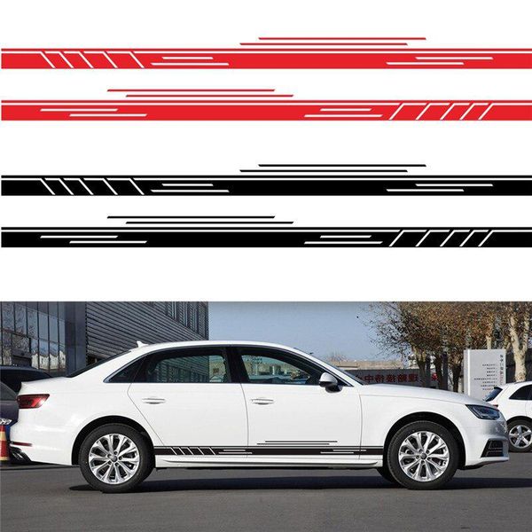 

230cmx13.5cm 2pcs car stickers vinyl pvc racing sport stripes decal car body side wrap stripe graphics waterproof sticker