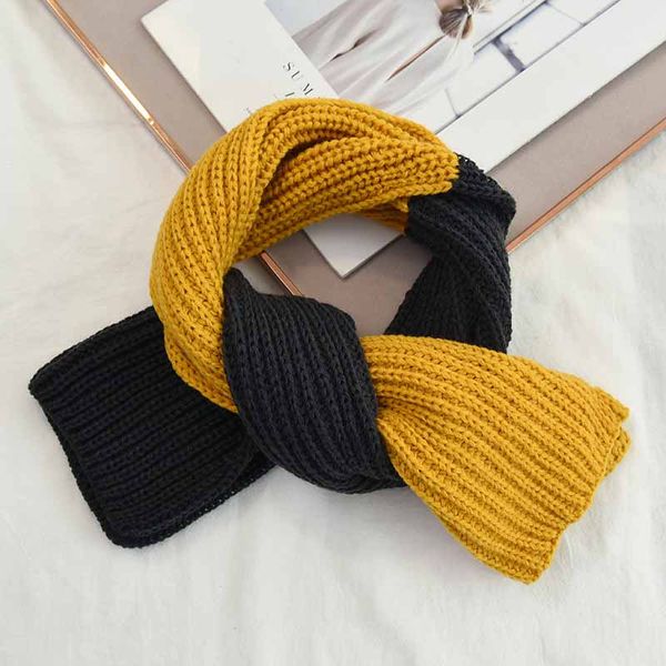 

10 colors knitted scarf 2019 autumn winter fashion color matching scarves designer wraps two color scarves, Blue;gray