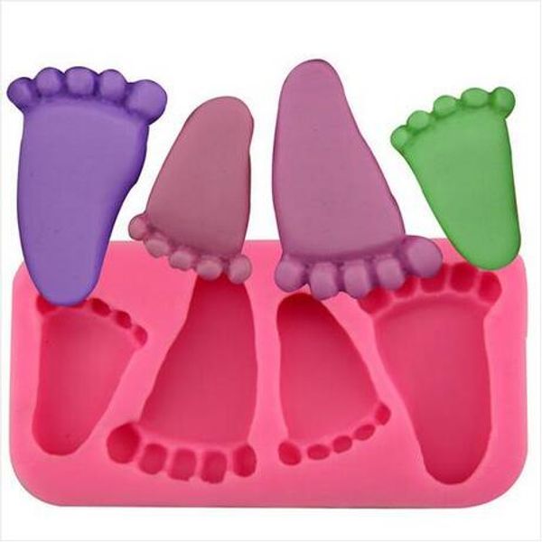 

2019 wholesales foot shaped cute silicone mold fondant cake decorating baking tool
