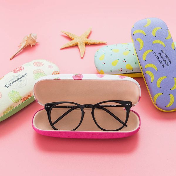 

fruit pattern anti-pressure glasses case for student cute sunglasses box jl, Silver