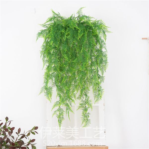 

artificial pine needle leaves plastic plant vine wall hanging garden home club bar decorative fake leaves green plant