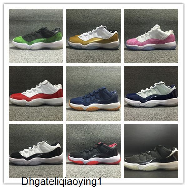 

with box discount 11 low varsity red 11s navy gum blue bred georgetown concord white men basketball shoes mens women sports sneakers 36-47, Black