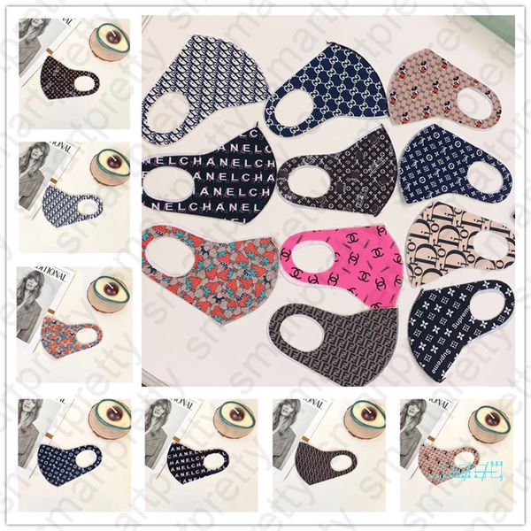 

spring summer design mask washable breathable face mask luxury summer dustproof cycling sports mouth cover masks for men women e4301